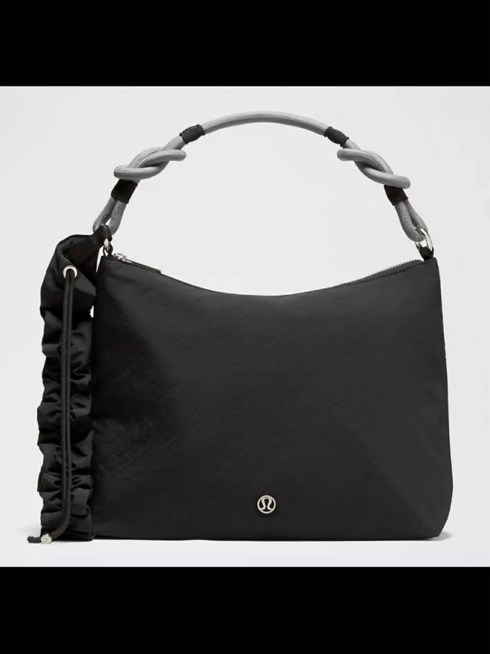 LuLuLemon Convertible Ruched Crossbody Bag Large 16L in Black/Asphalt Gray